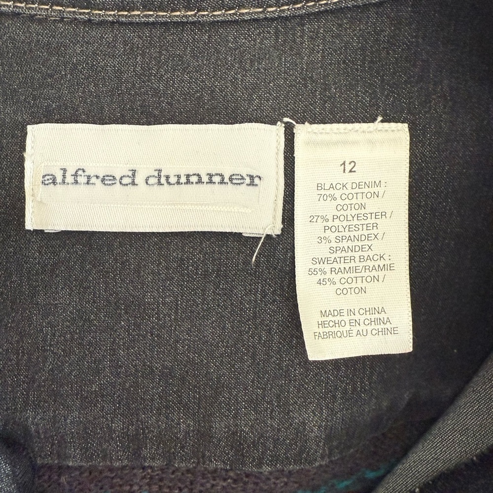 ALFRED DUNNER Boho Colorful Floral Embroidered Beaded Denim Vest Jacket Size 12 - Picture 7 of 7